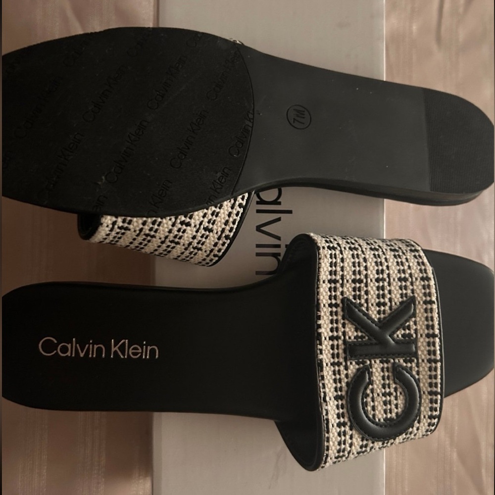 Calvin Klein Monochrome Slide Sandals New
